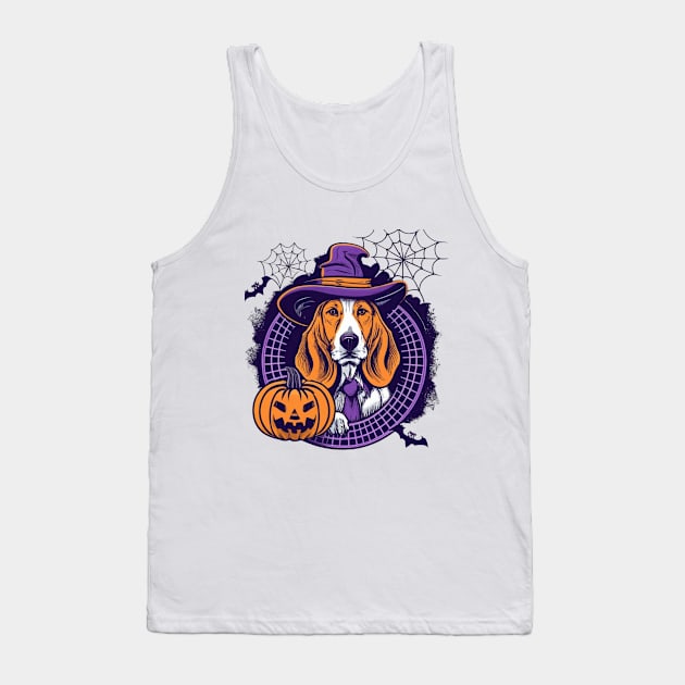 Basset Hound Pumpkin Tank Top by BukovskyART